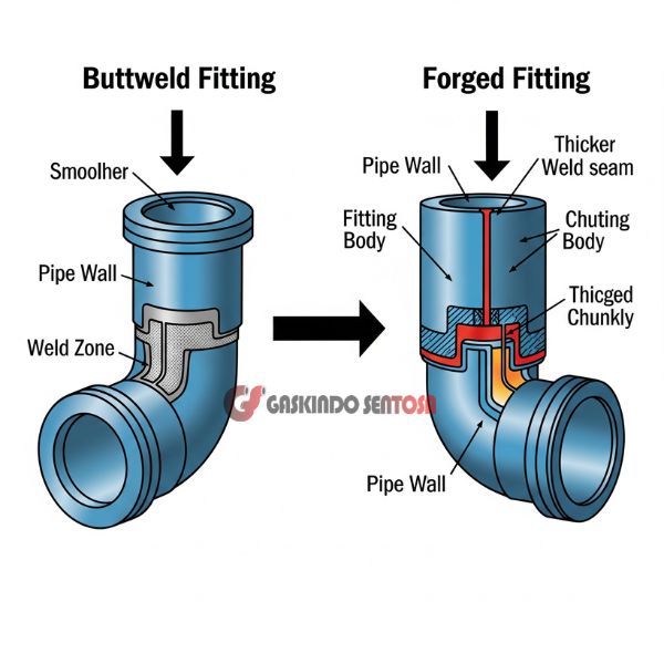 perbedaan forged fitting dan buttweld fitting